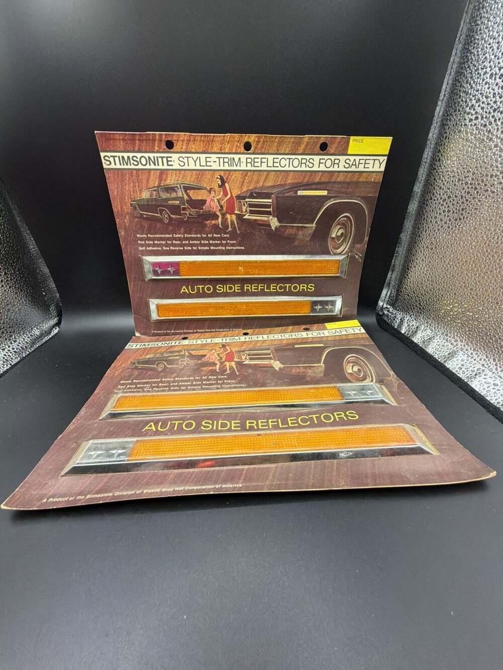 Vintage Stimsonite Style-Trim Auto Side Reflectors Amber Kit No. 3010